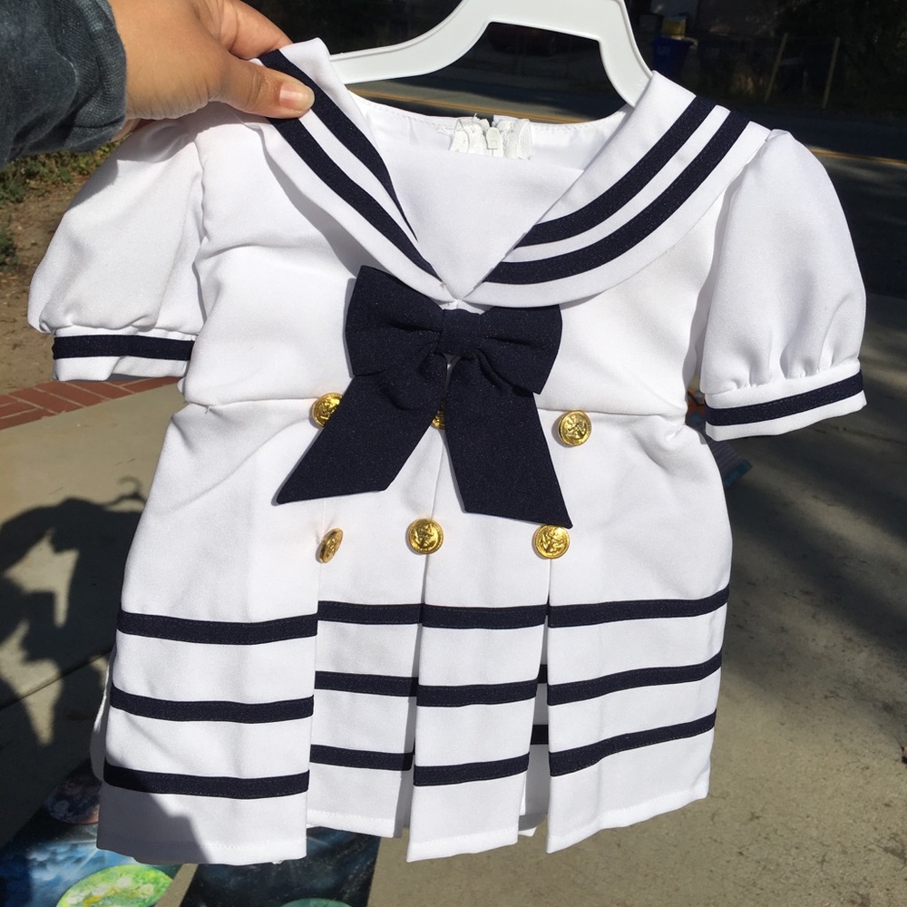 Baby girl sailor outfit white